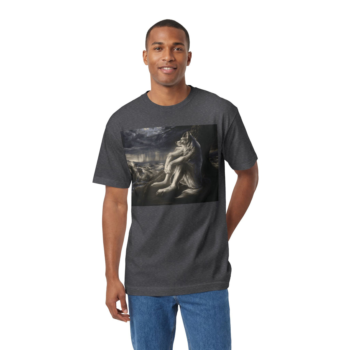 Wolf Moon Graphic Tee — Mystical Wolves Nightscape T-Shirt