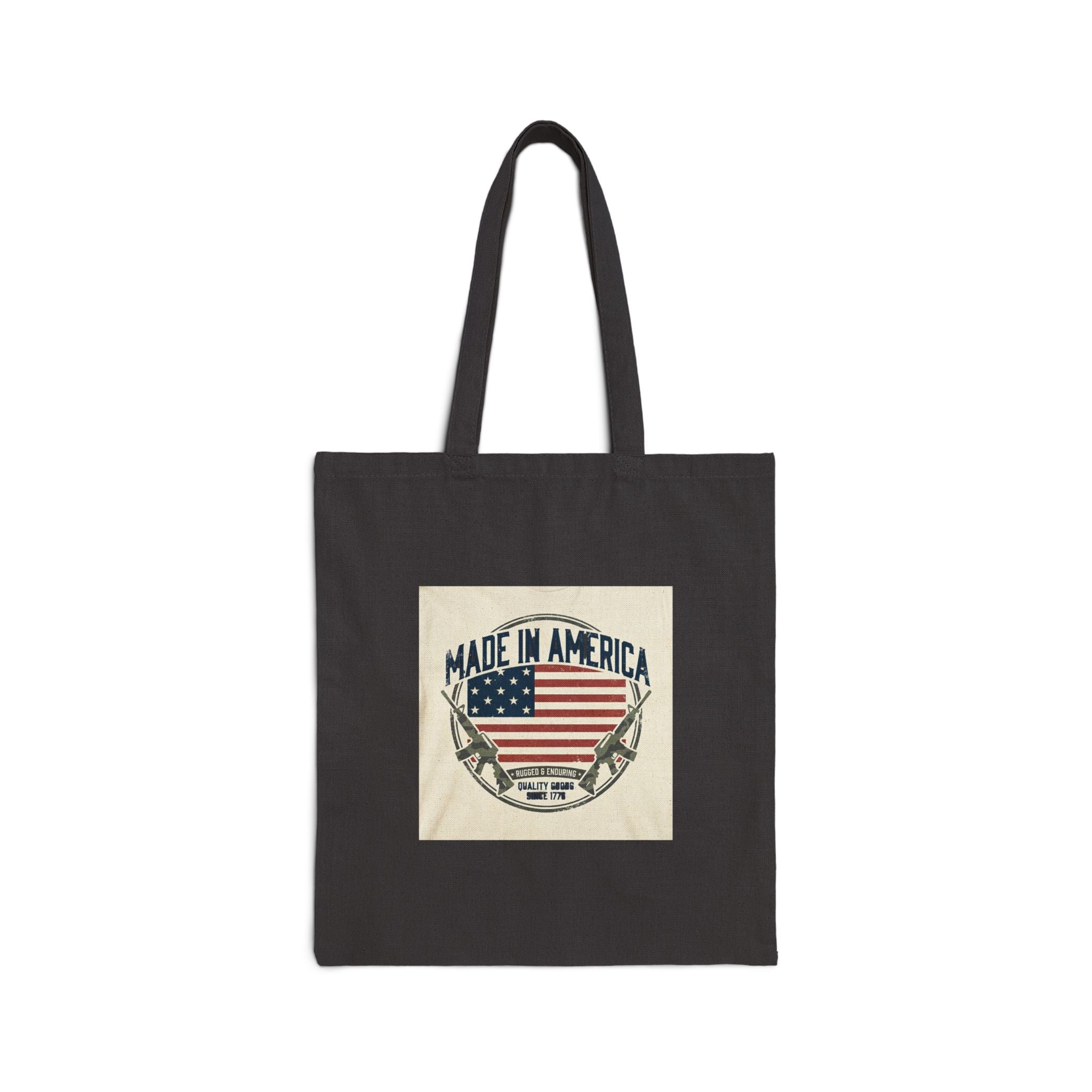 Made in America tote, Americana vintage red white blue, retro patriotic canvas