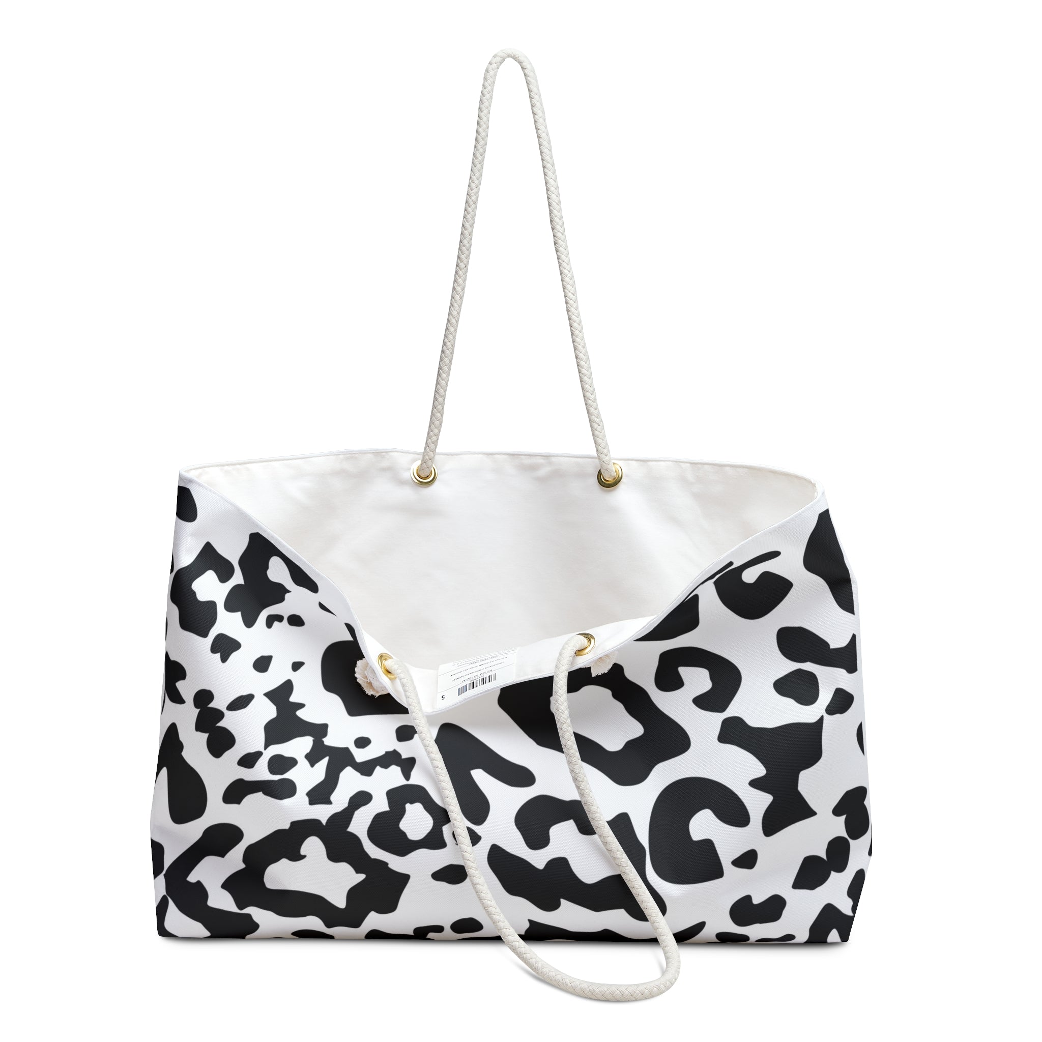 Cheetah Print Weekender Bag — Black & White Summer Tote
