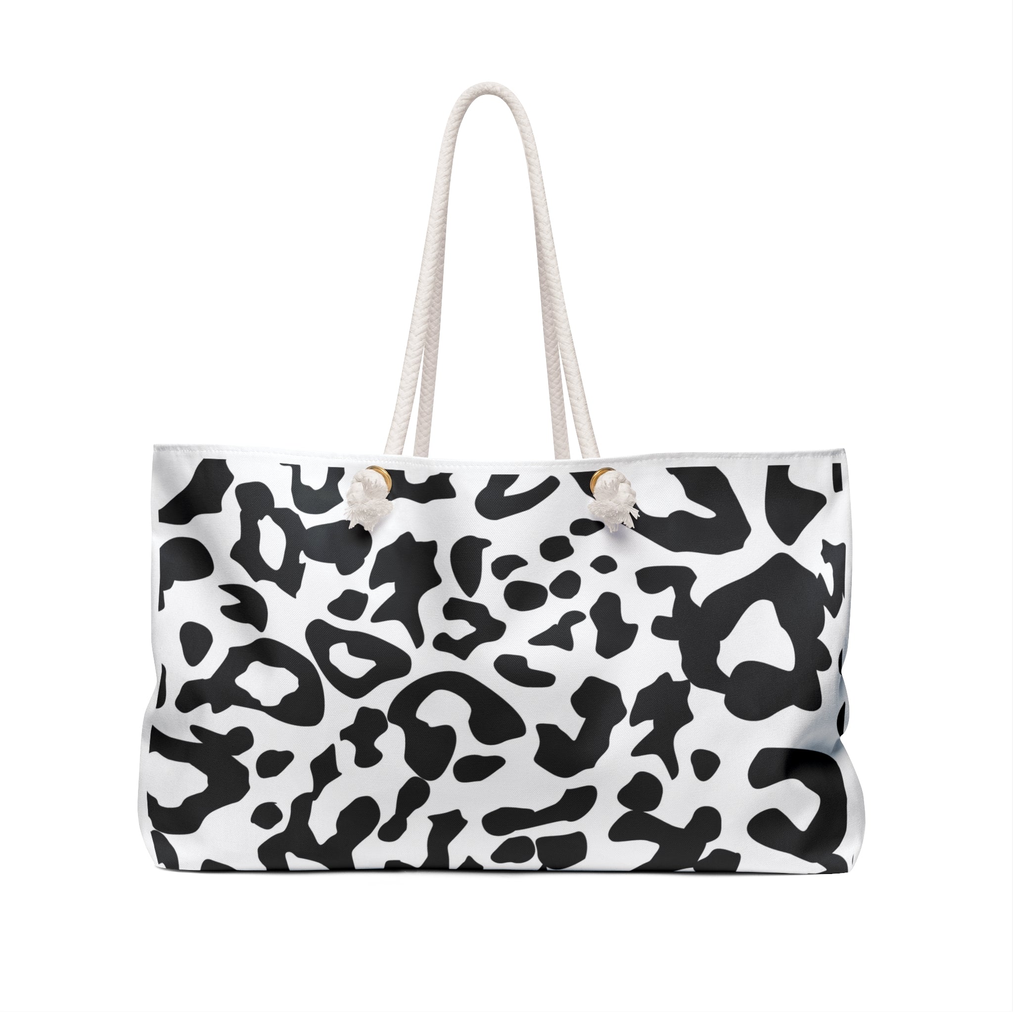 Cheetah Print Weekender Bag — Black & White Summer Tote