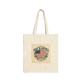 Made in America tote, Americana vintage red white blue, retro patriotic canvas