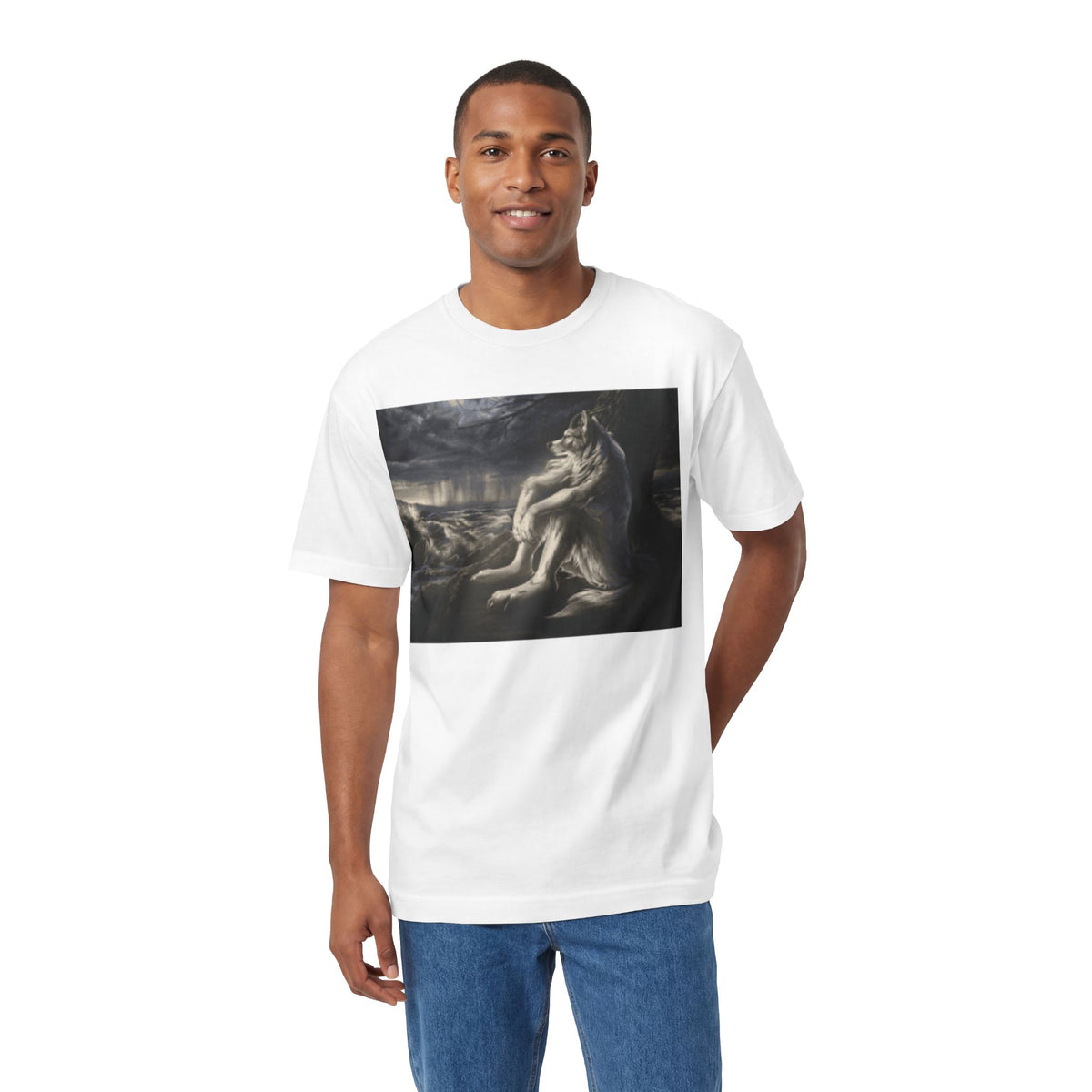 Wolf Moon Graphic Tee — Mystical Wolves Nightscape T-Shirt