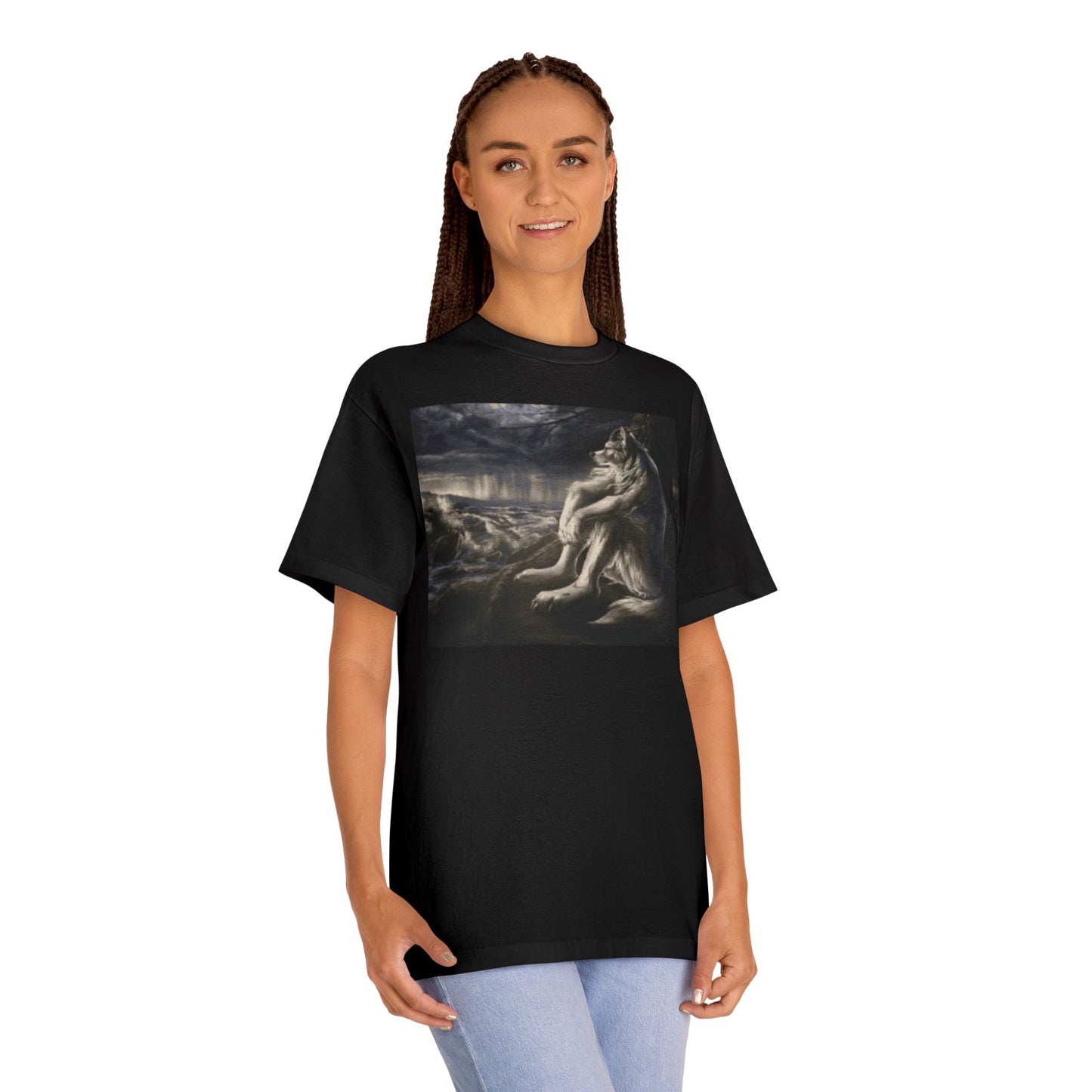 Wolf Moon Graphic Tee — Mystical Wolves Nightscape T-Shirt