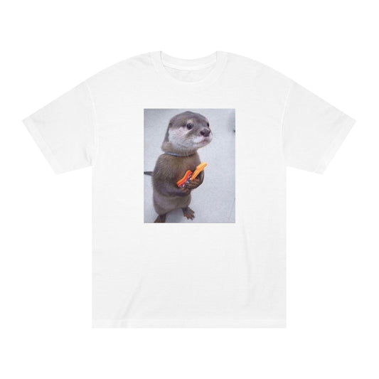 Cute Otter Holding Carrots T-Shirt — Funny Animal Tee