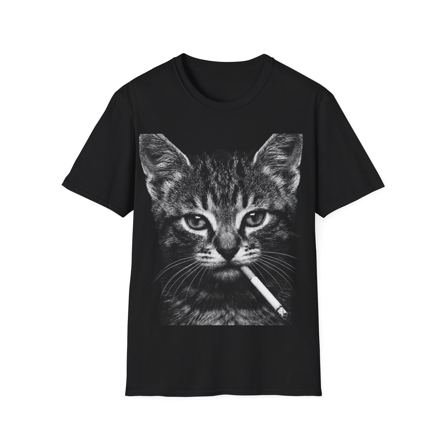 Cat With Cigarette Graphic Tee — Edgy Retro Kitten T-Shirt