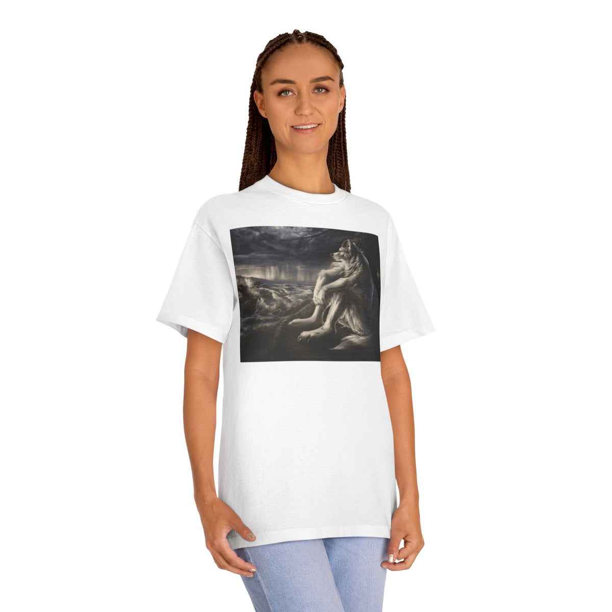 Wolf Moon Graphic Tee — Mystical Wolves Nightscape T-Shirt