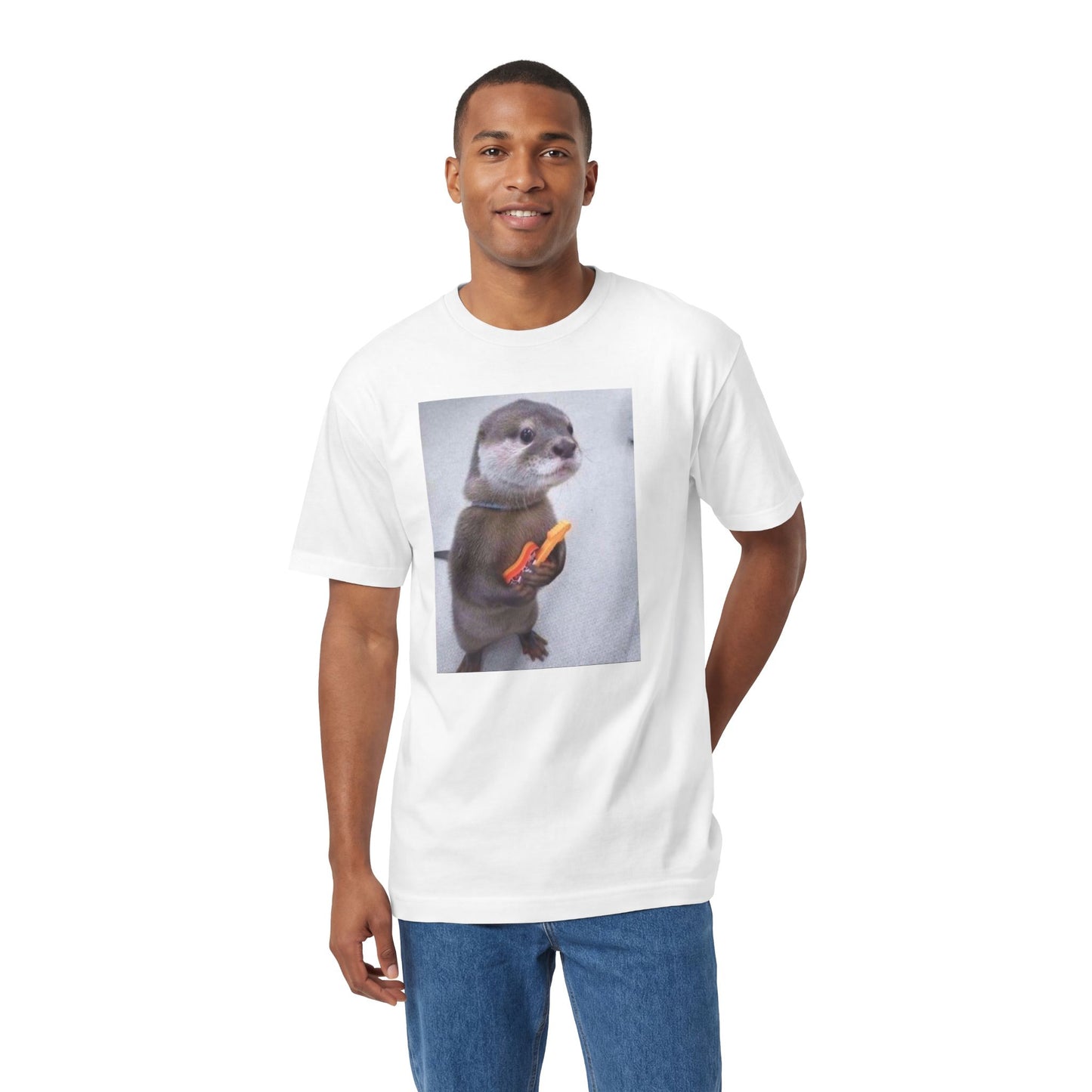 Cute Otter Holding Carrots T-Shirt — Funny Animal Tee