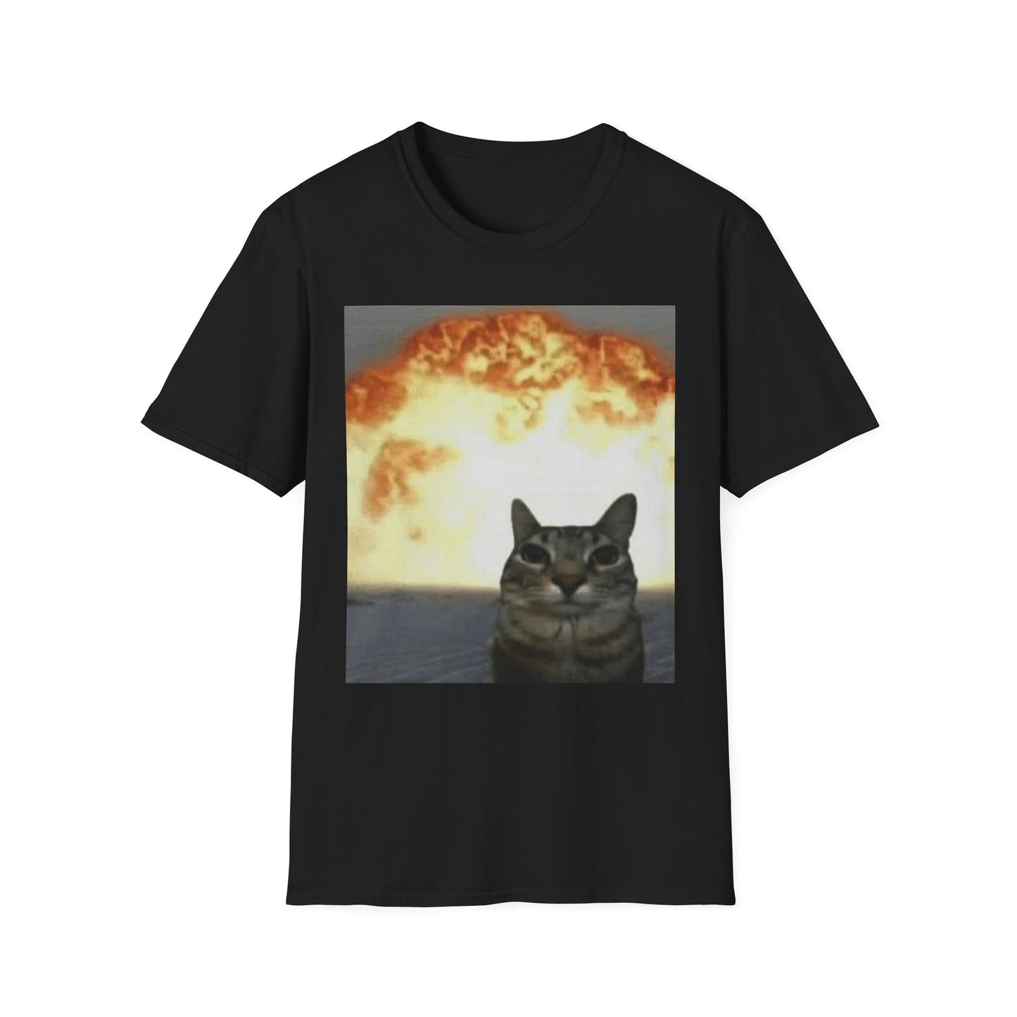 Cat Apocalypse T-Shirt — Cute Cat with Mushroom Cloud Graphic