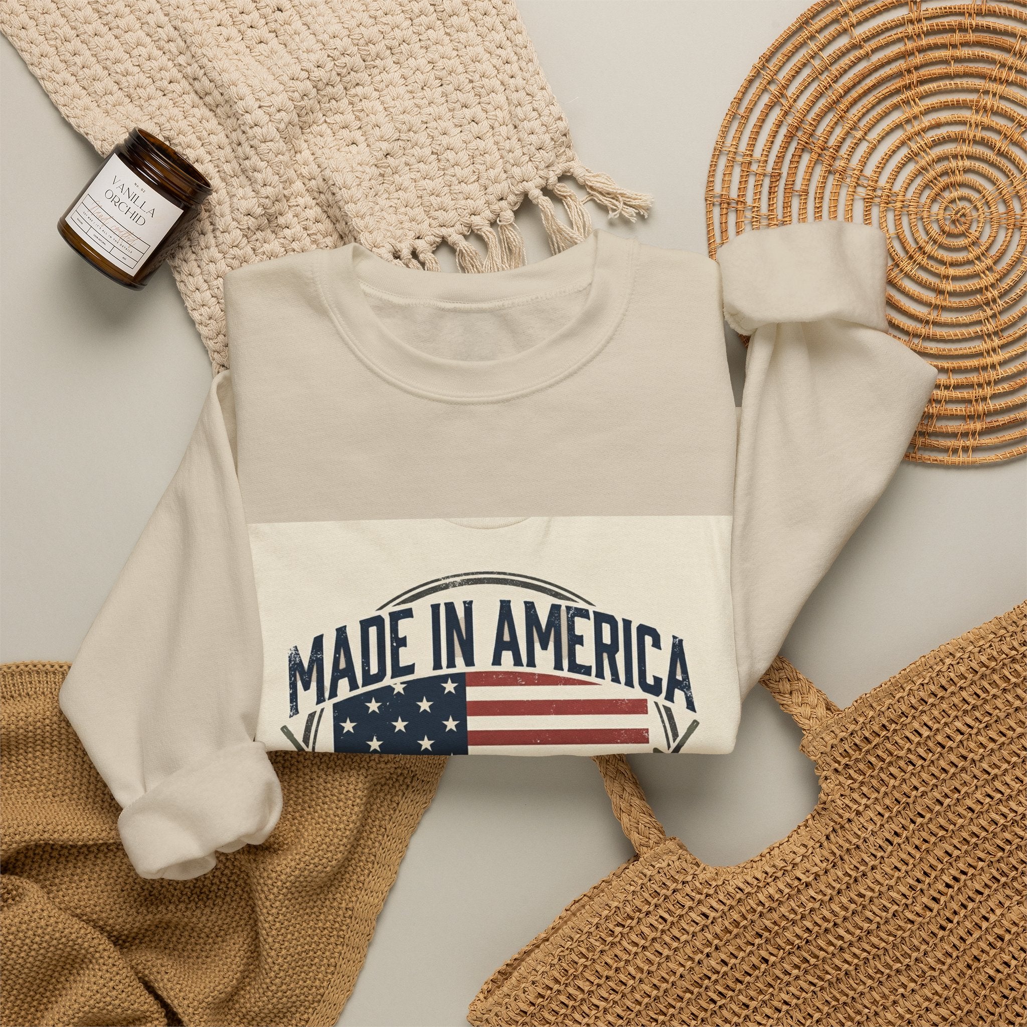 Made in America Sweatshirt | vintage USA, red white blue Americana