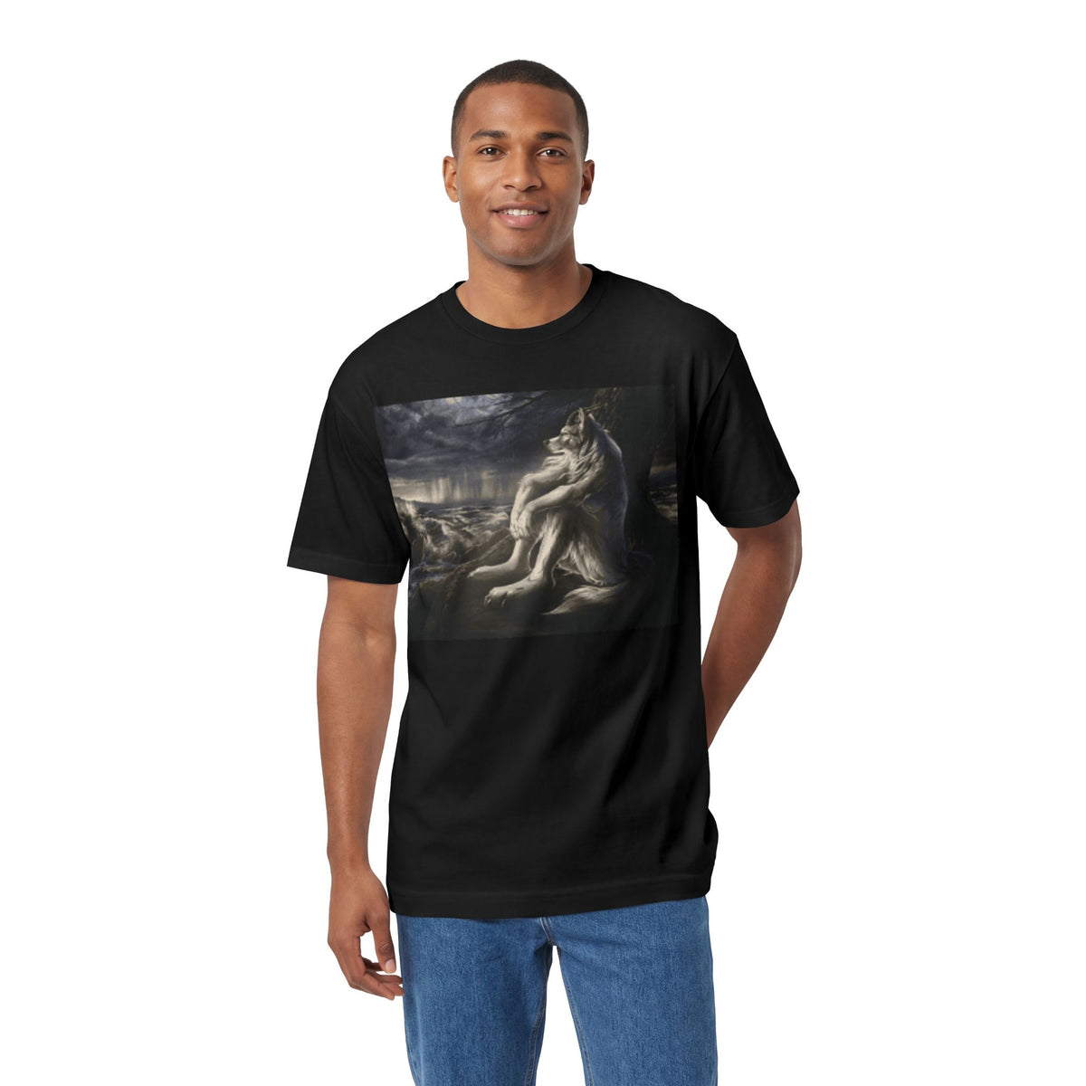 Wolf Moon Graphic Tee — Mystical Wolves Nightscape T-Shirt