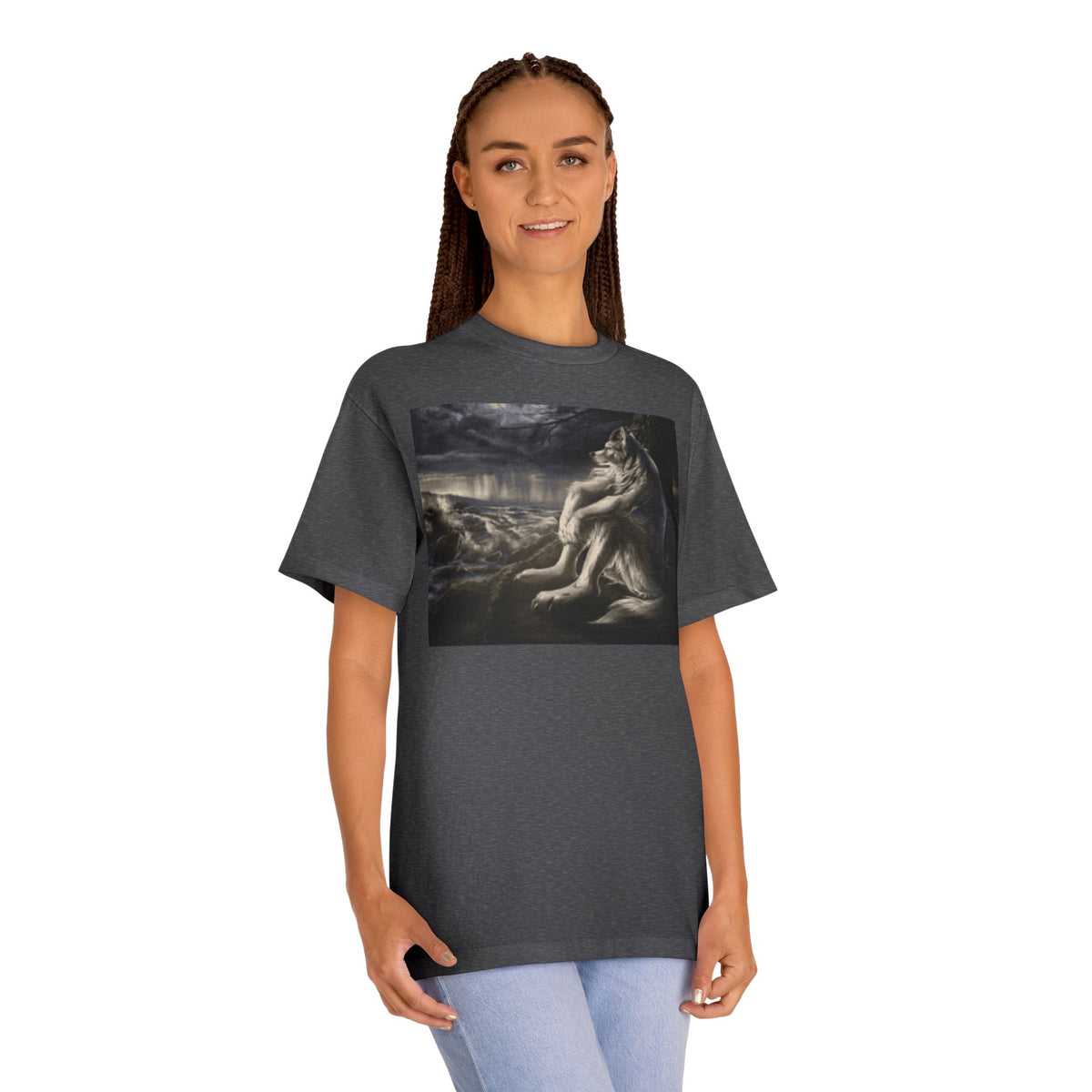 Wolf Moon Graphic Tee — Mystical Wolves Nightscape T-Shirt